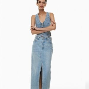 Denim Forum Blue Midi Skirt